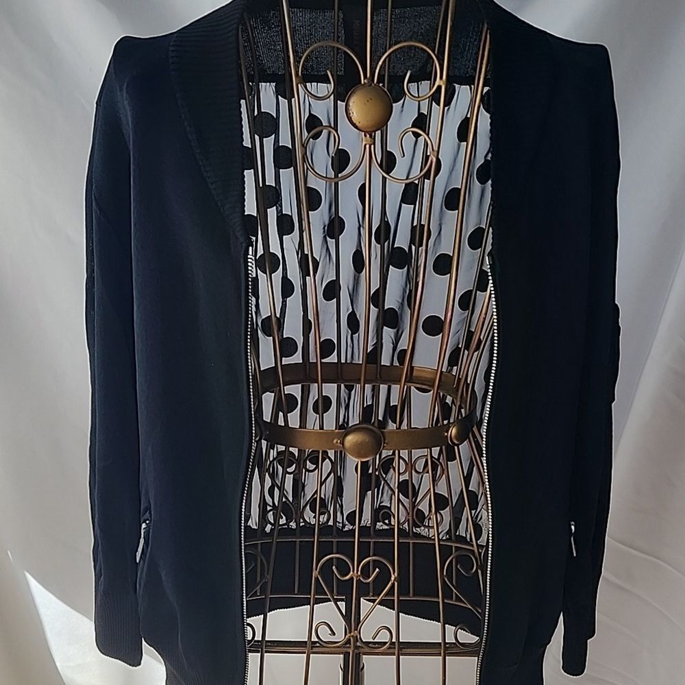 Mihara Yasuhiro Sheer Back Zippered Bomber Jacket Size 42